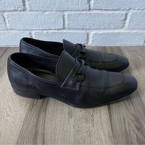 Salvatore Ferragamo Black Leather Dress Shoes Loafers Men’s Size 10.5 D
